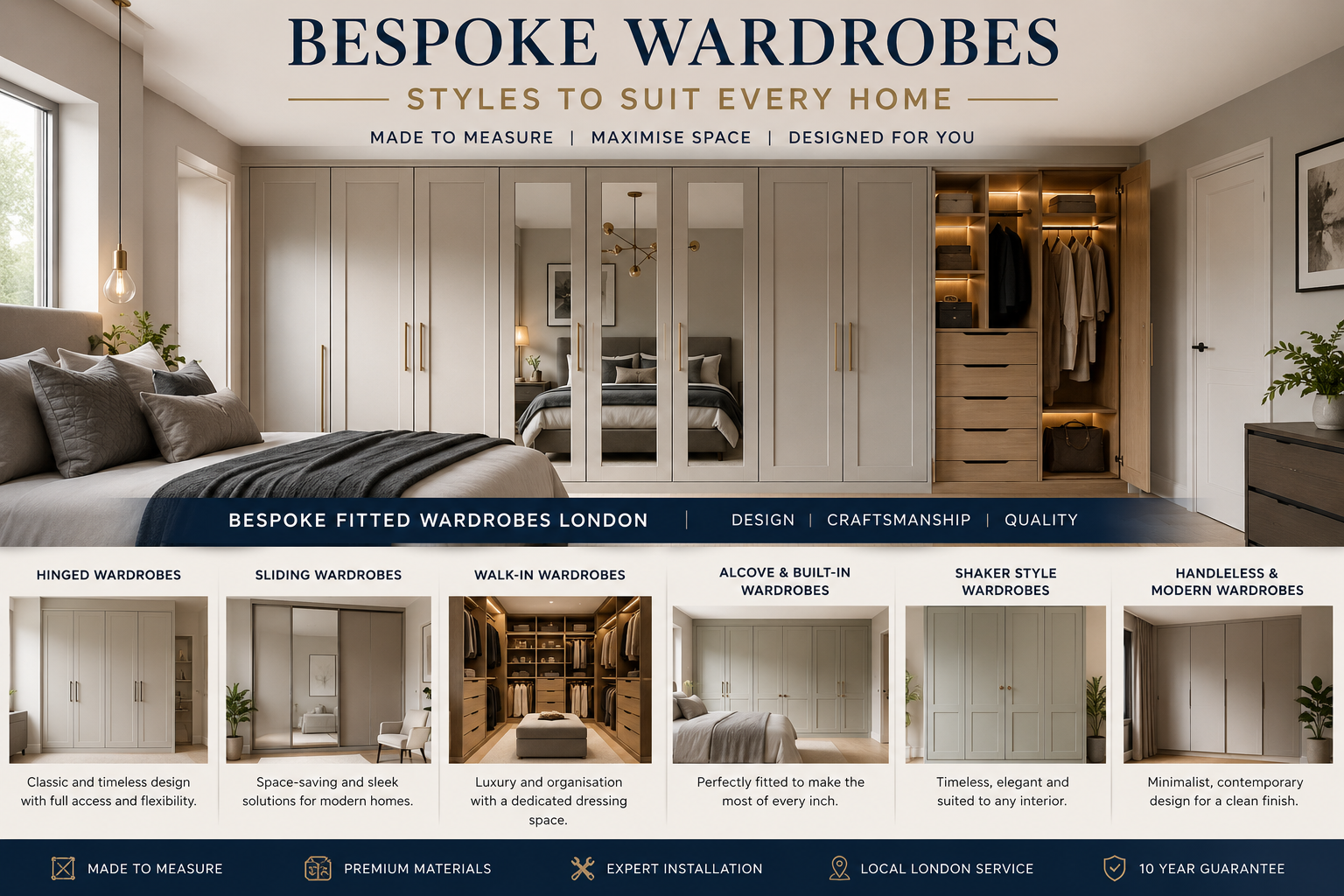design, supply and install bespoke fitted bedrooms